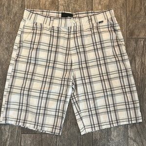 Men’s multicolor, Hurley shorts, white with gray stripes